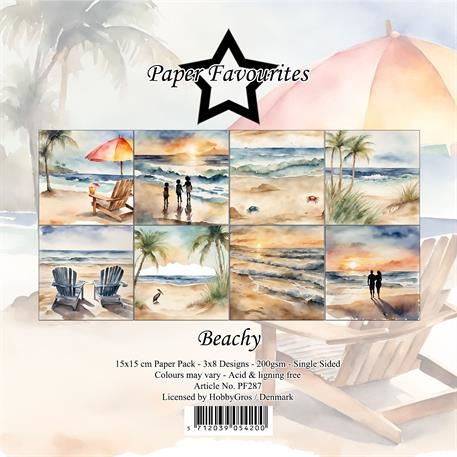 Paper Favourites Beachy 3x8design 15x15cm 200g